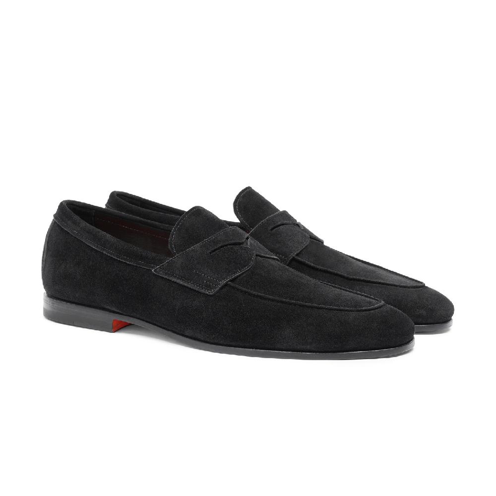Santoni Mocassino Carlo da uomo in suede nero Negozi Online