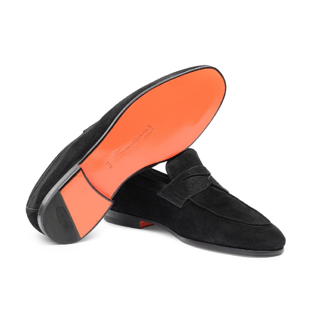 Santoni Mocassino Carlo da uomo in suede nero Negozi Online