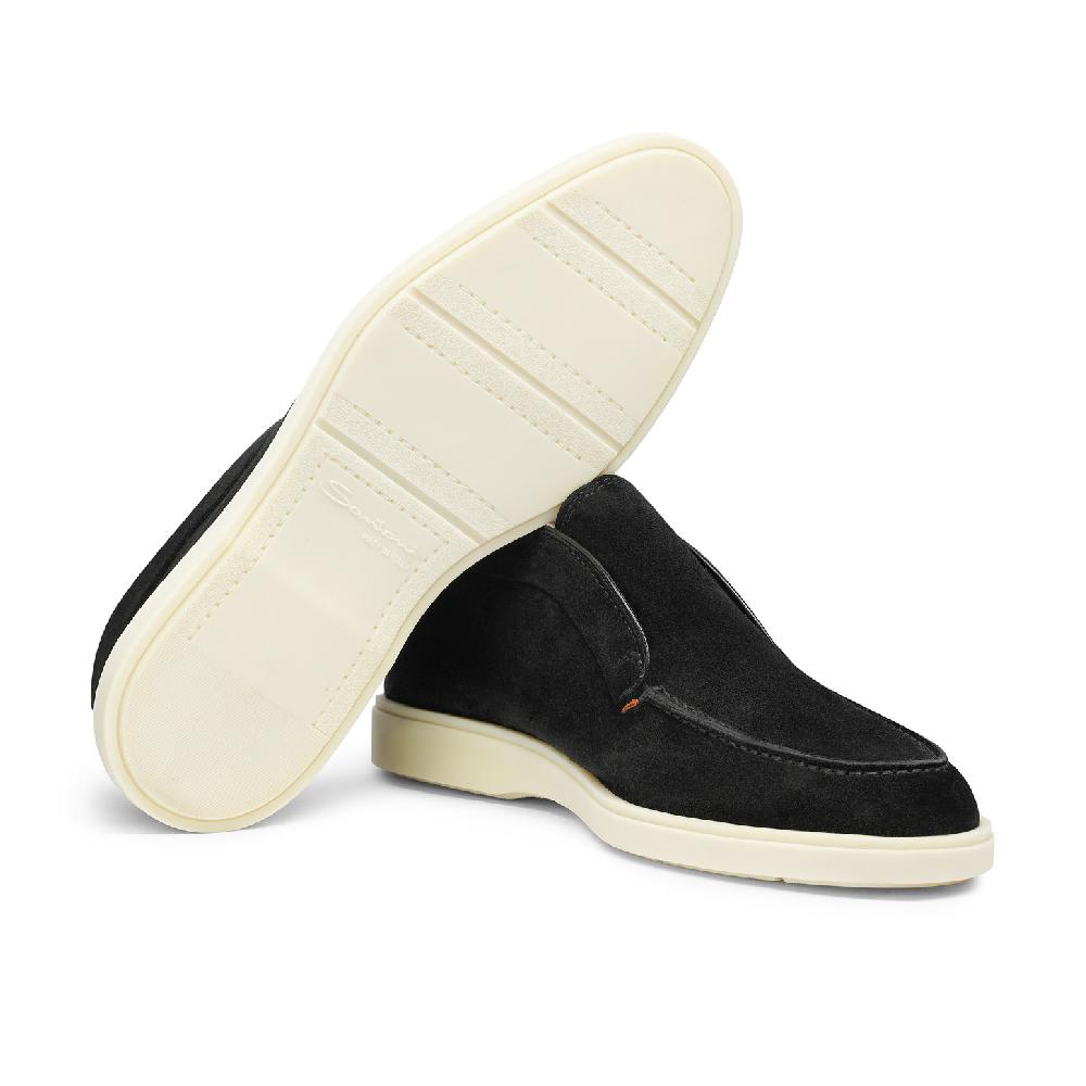 Santoni Stivaletto desert da uomo in suede nero Acquista Ora