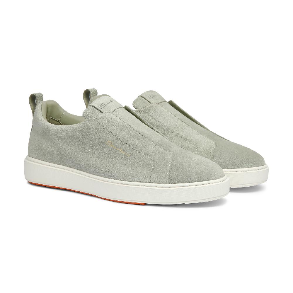 Santoni Sneaker slip-on da uomo in suede verde Promozione Limitata