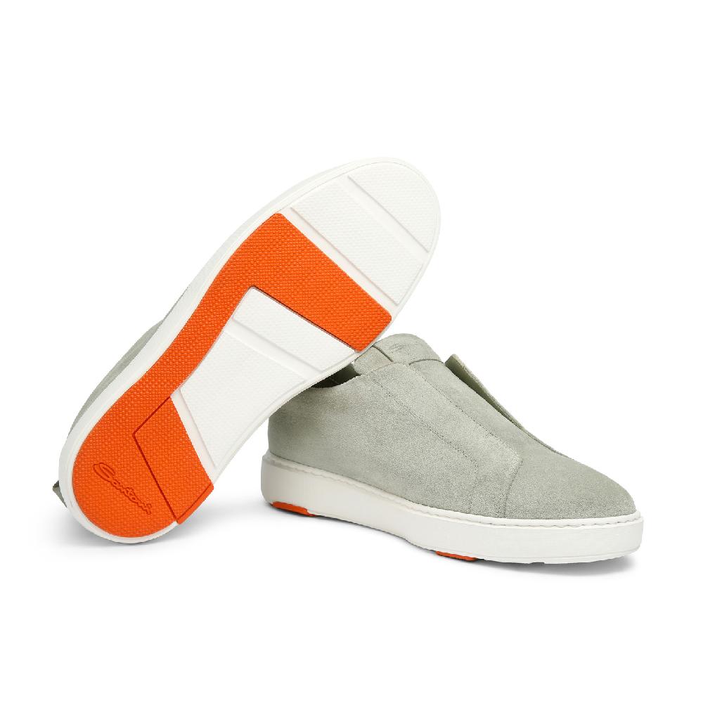 Santoni Sneaker slip-on da uomo in suede verde Promozione Limitata