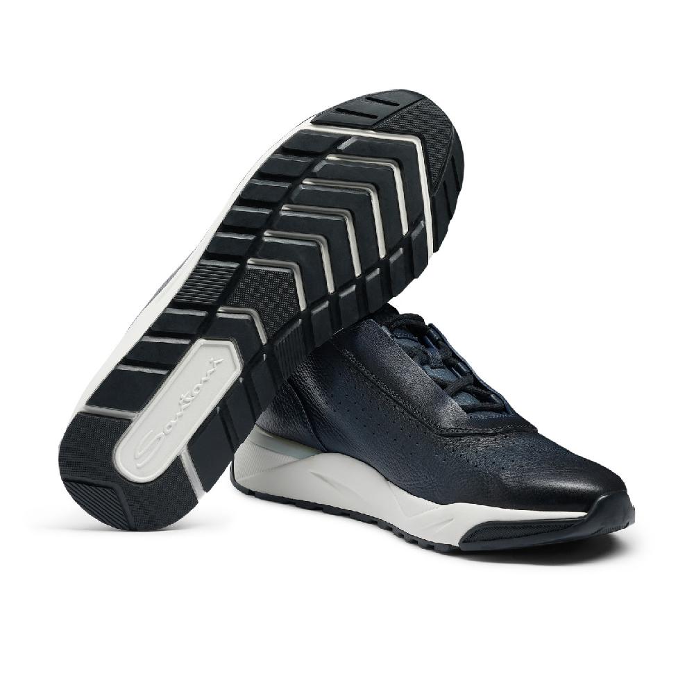 Santoni Sneaker da uomo in pelle blu Acquista Ora
