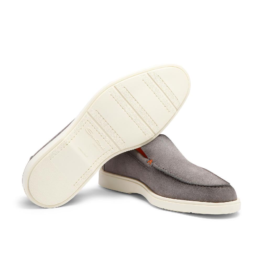 Santoni Mocassino da uomo in suede grigio Affare Del Giorno