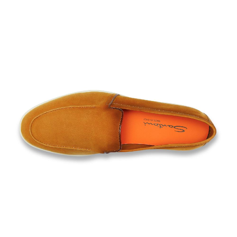 Santoni Mocassino da uomo in nabuck bottalato marrone Online