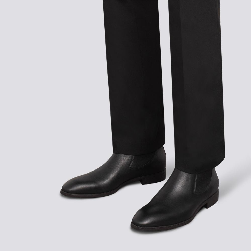 Santoni Stivaletto chelsea da uomo in pelle nera In Saldo