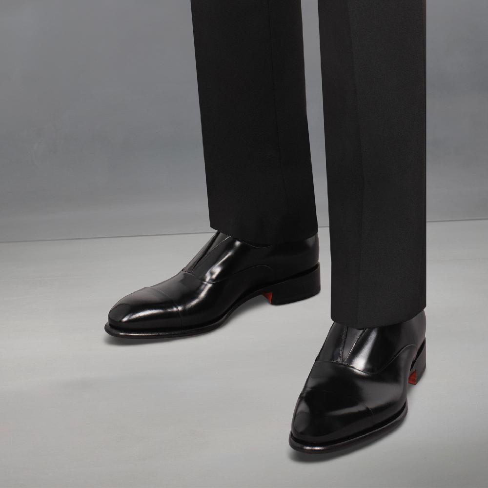 Santoni Stringata da uomo in pelle nera 2025