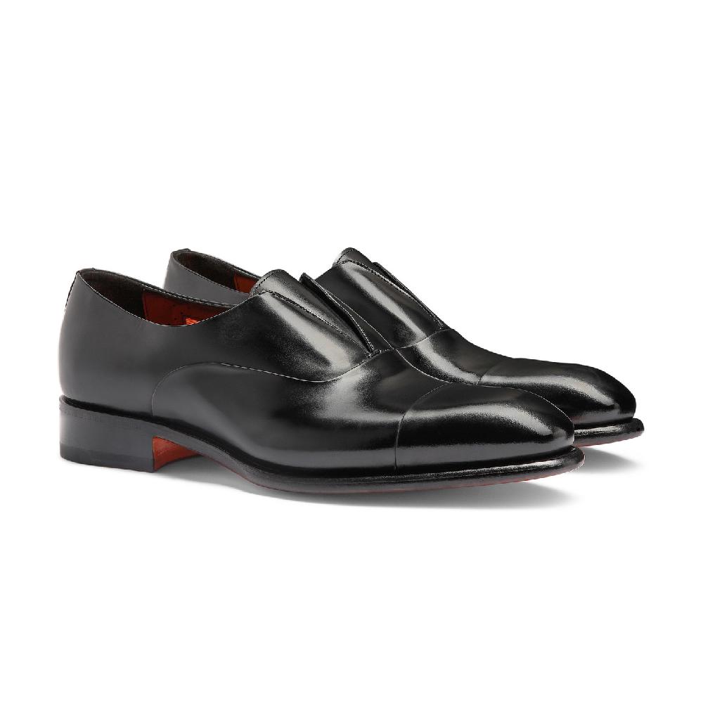 Santoni Stringata da uomo in pelle nera 2025