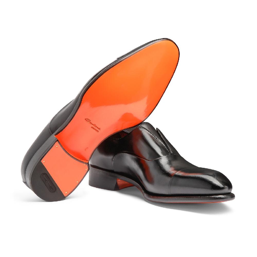 Santoni Stringata da uomo in pelle nera 2025