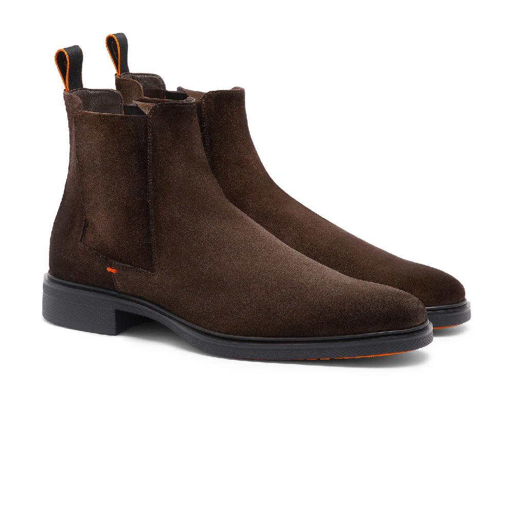 Santoni Stivaletto Easy da uomo in suede testa di moro Italy