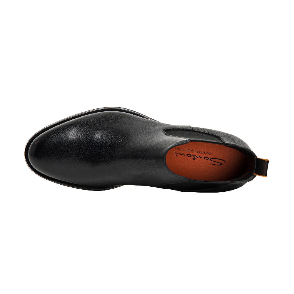 Santoni Stivaletto chelsea da uomo in pelle anticata nera 2025