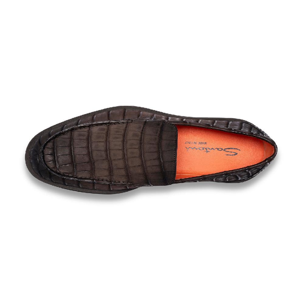 Santoni Mocassino da uomo in alligatore testa di moro Novità