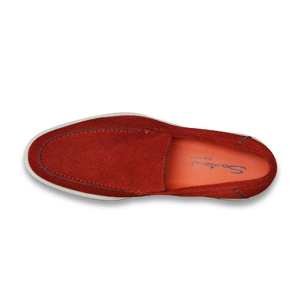 Santoni Mocassino da uomo in suede arancione Presa