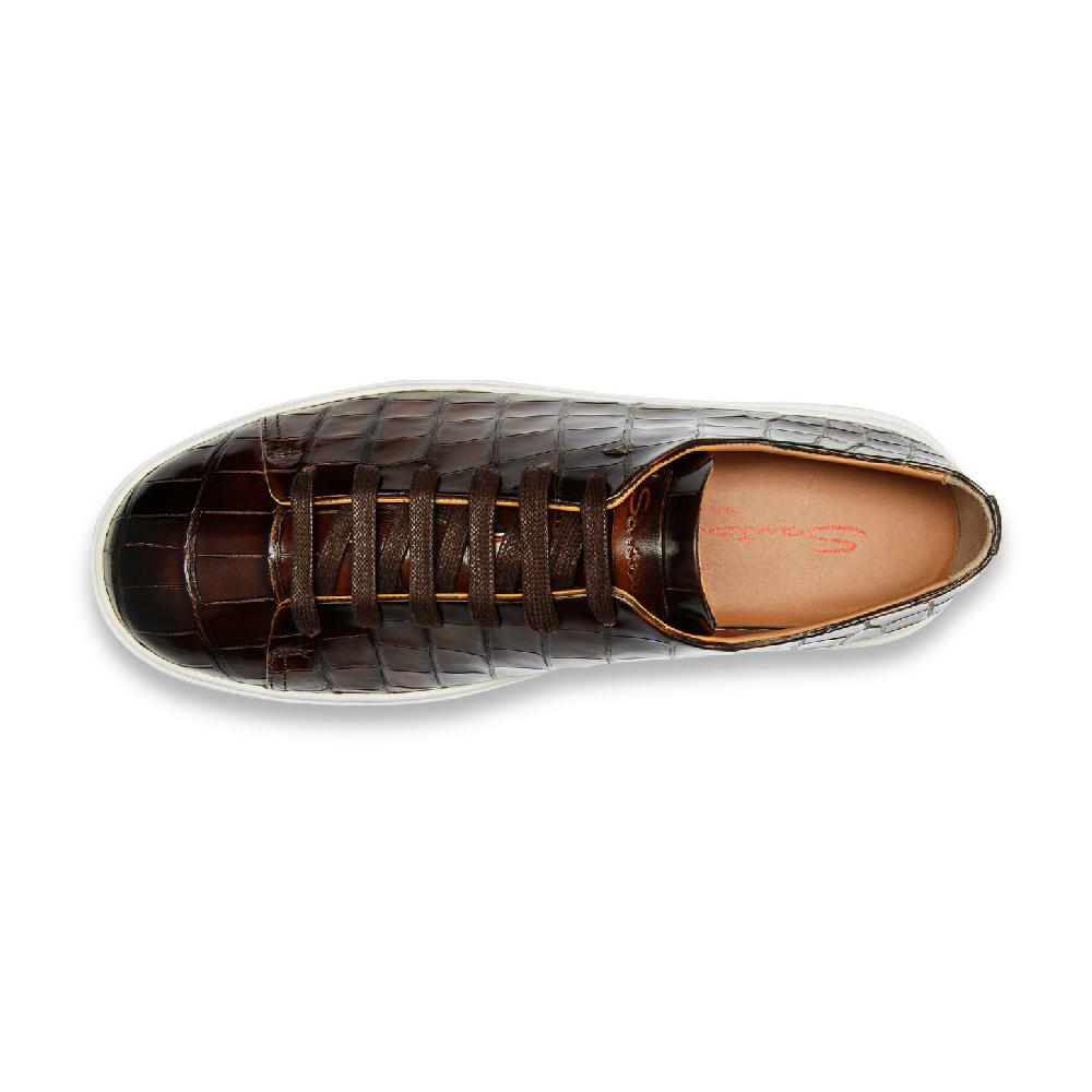 Santoni Sneaker da uomo in alligatore testa di moro Vendita Economica