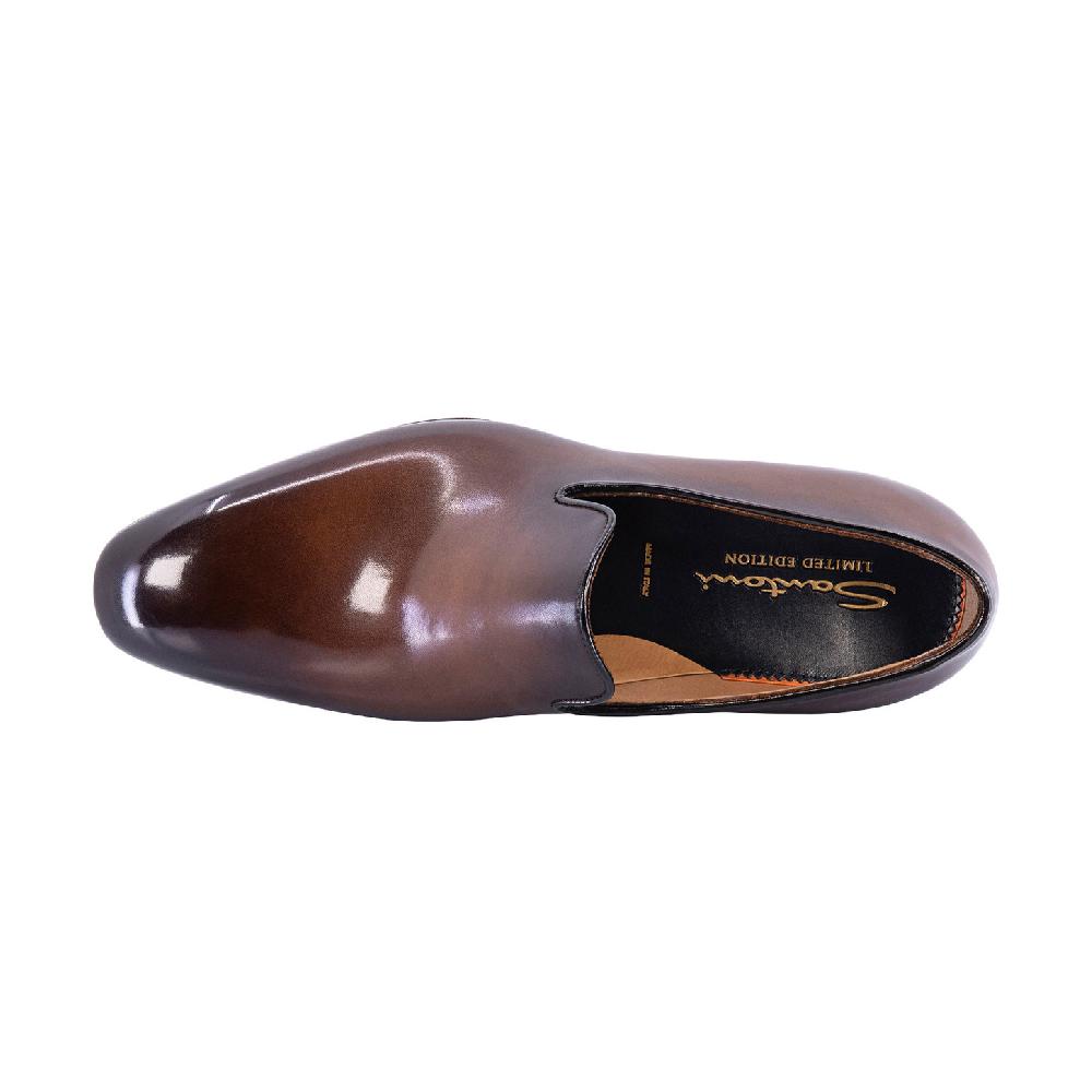 Santoni Mocassino Uniqua da uomo in pelle anticata marrone Negozi Online