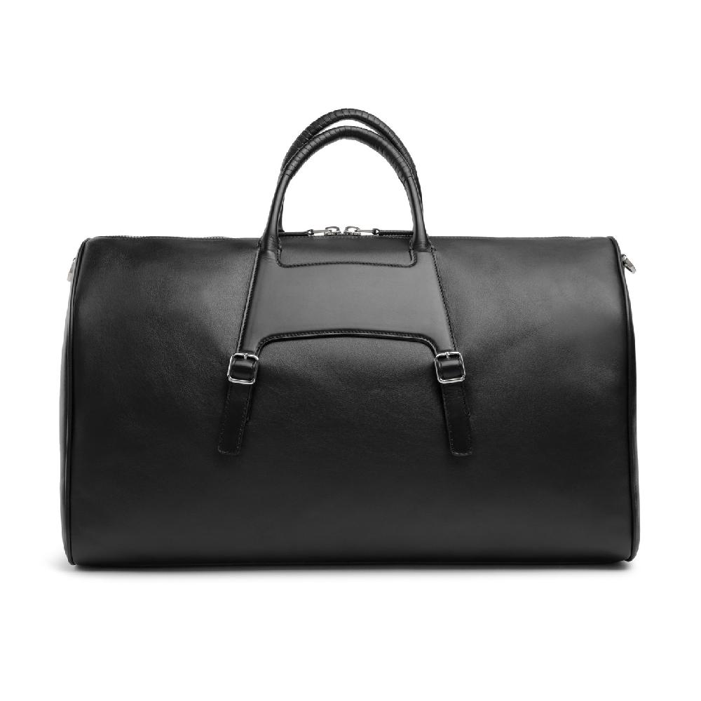 Santoni Borsa da viaggio in pelle nera Prezzo Ridotto