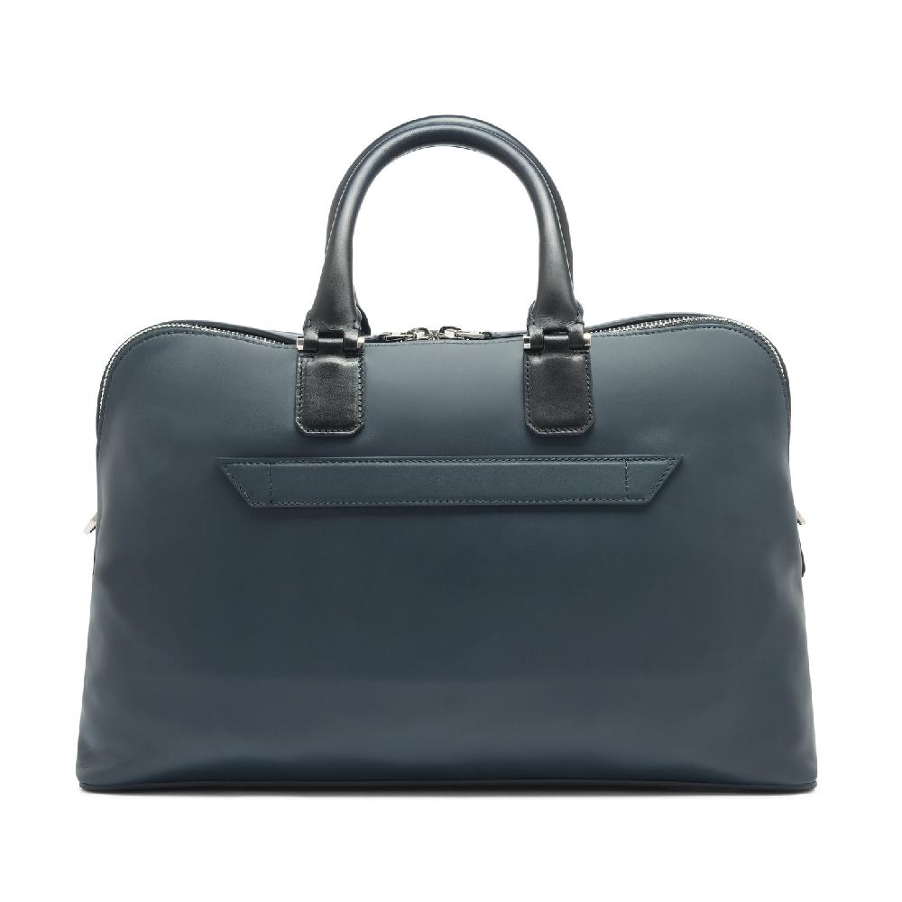 Santoni Borsa porta pc in pelle blu Outlet