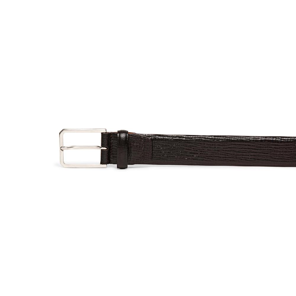 Santoni Cintura regolabile da uomo in pelle stampata marrone Saldi Di Fabbrica