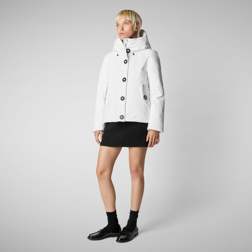 Save the duck PARKA DONNA CON CAPPUCCIO SHANON WHITE Novità
