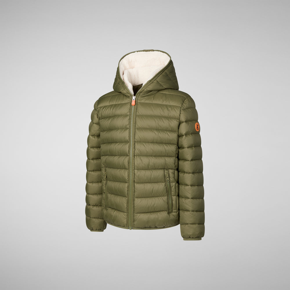 Save the duck PIUMINO ANIMAL FREE BAMBINO FINNEGAN DUSTY OLIVE 2025