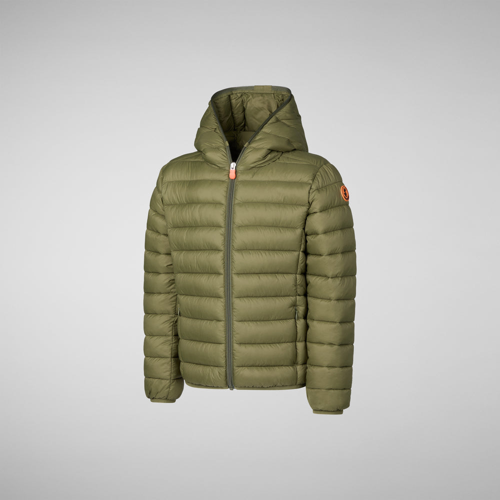 Save the duck PIUMINO ANIMAL FREE BAMBINO DONY DUSTY OLIVE In Linea