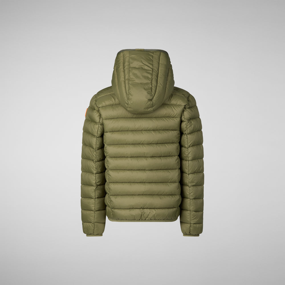 Save the duck PIUMINO ANIMAL FREE BAMBINO DONY DUSTY OLIVE In Linea