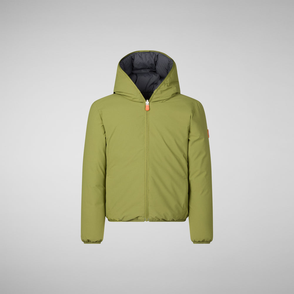 Save the duck GIACCA CON CAPPUCCIO BAMBINO OLIVER LIZARD GREEN Qualità