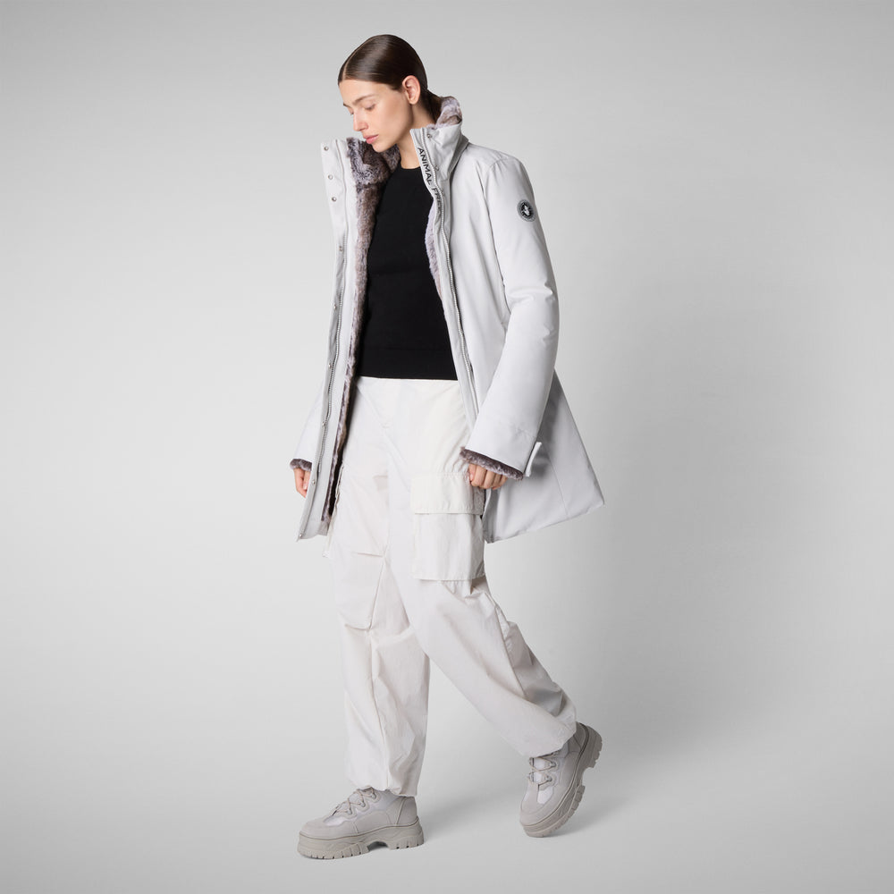 Save the duck PARKA DONNA CON CAPPUCCIO SAMANTAH GRIGIO NEBBIA Promozione