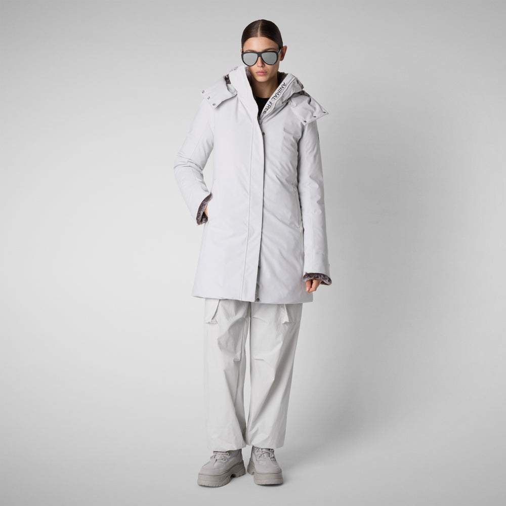 Save the duck PARKA DONNA CON CAPPUCCIO SAMANTAH GRIGIO NEBBIA Promozione
