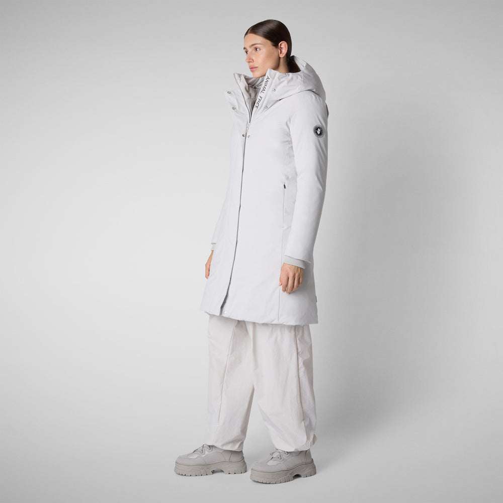 Save the duck PARKA DONNA CON CAPPUCCIO SIENNA GRIGIO NEBBIA Spedizione Gratuita