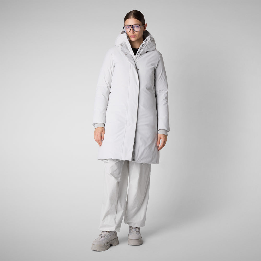 Save the duck PARKA DONNA CON CAPPUCCIO SIENNA GRIGIO NEBBIA Spedizione Gratuita