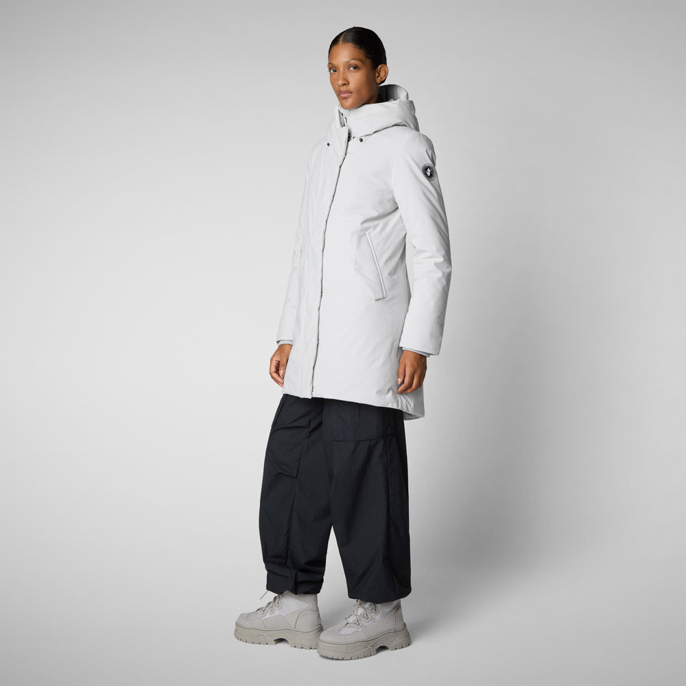 Save the duck PARKA DONNA CON CAPPUCCIO NELLIE GRIGIO NEBBIA Pezzi Unici