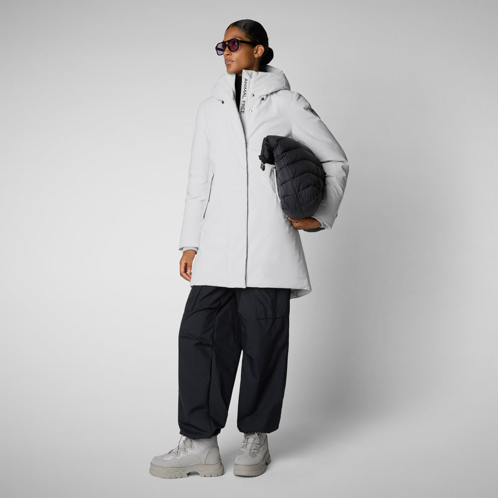 Save the duck PARKA DONNA CON CAPPUCCIO NELLIE GRIGIO NEBBIA Pezzi Unici