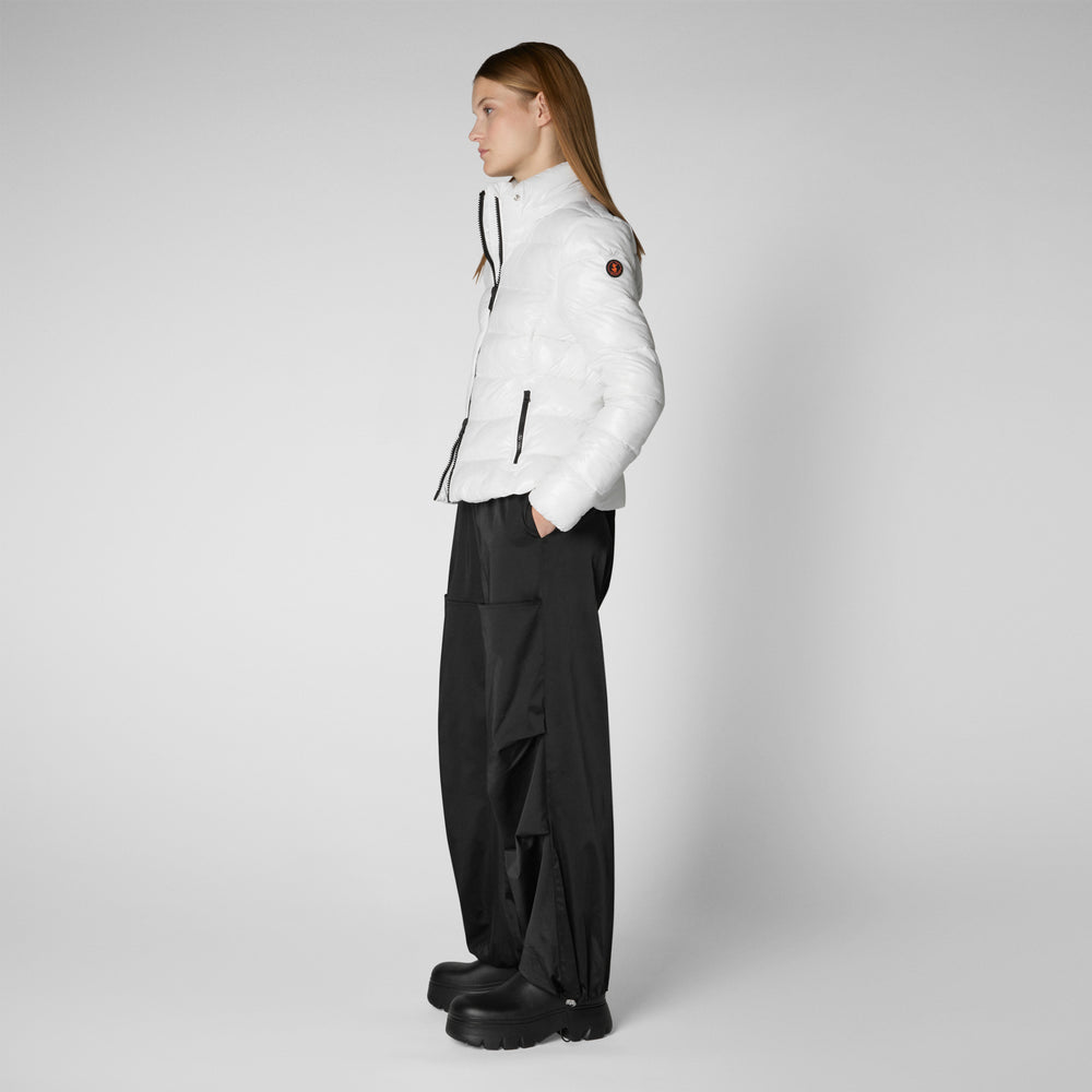 Save the duck PIUMINO ANIMAL FREE CON CAPPUCCIO DONNA COSMARY BIANCO NATURALE Consegna Veloce