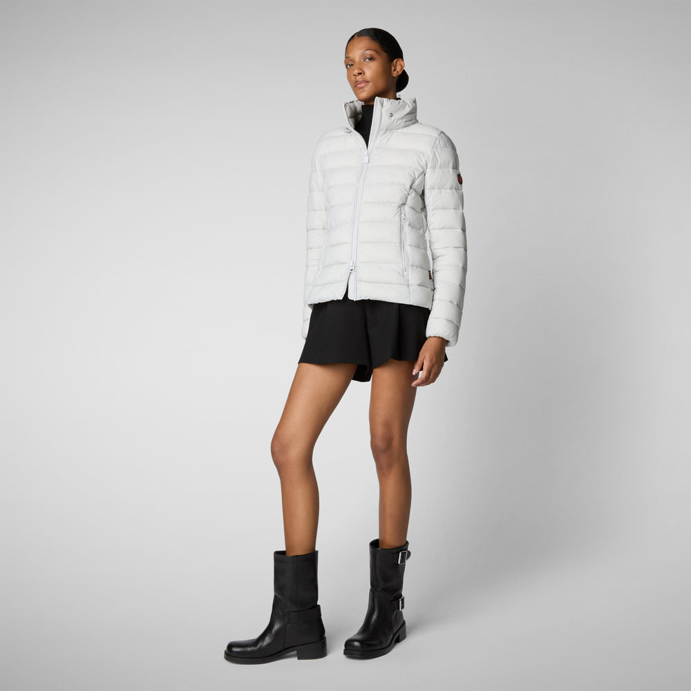 Save the duck PIUMINO ANIMAL FREE CON CAPPUCCIO DONNA AMELIE GRIGIO NEBBIA Promozione Limitata
