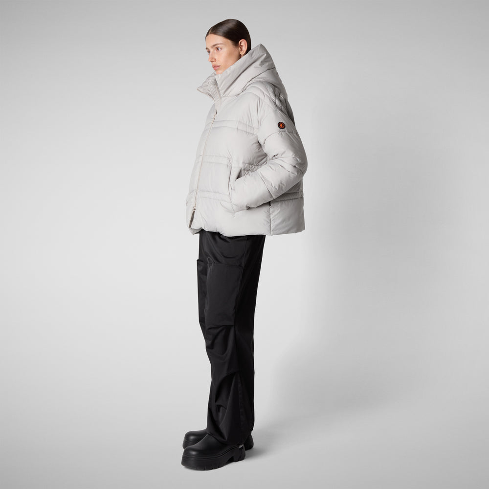 Save the duck PIUMINO ANIMAL FREE CON CAPPUCCIO DONNA KERI BEIGE CHIARO Affare Del Giorno