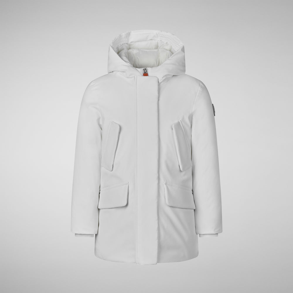 Save the duck PARKA CON CAPPUCCIO BAMBINA ALLY WHITE Sottocosto