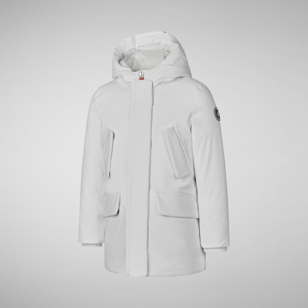 Save the duck PARKA CON CAPPUCCIO BAMBINA ALLY WHITE Sottocosto