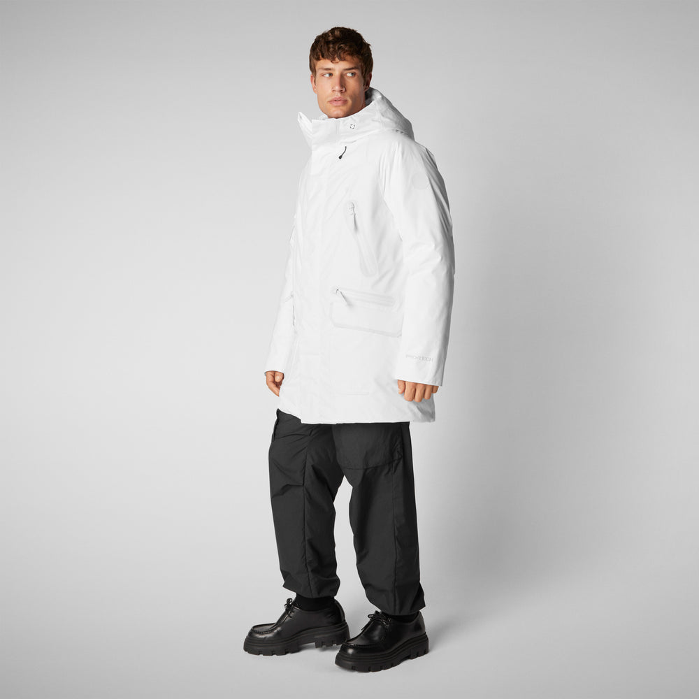 Save the duck PARKA UOMO HARVEY IN WHITE Vendita Calda