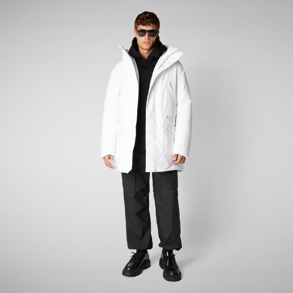 Save the duck PARKA UOMO HARVEY IN WHITE Vendita Calda