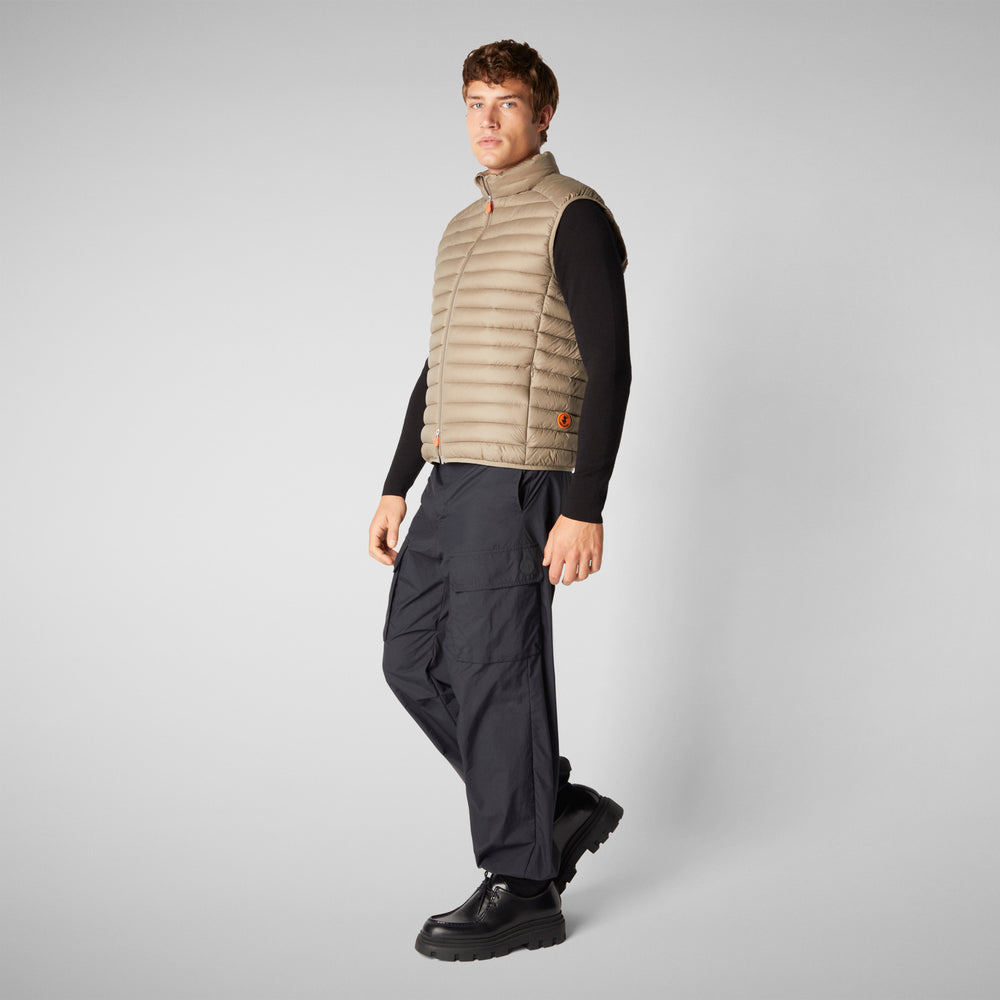 Save the duck Gilet imbottito uomo Adam Grigio elefante 2025