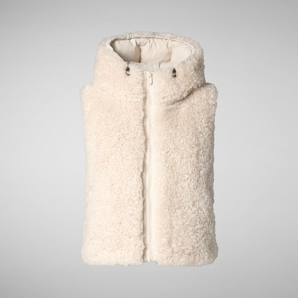 Save the duck GILET CON CAPPUCCIO DONNA KLARA BEIGE Nuovo