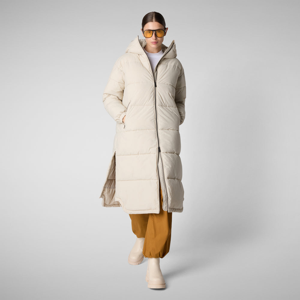 Save the duck PIUMINO ANIMAL FREE DONNA HALESIA RAINY BEIGE Spedizione Gratuita