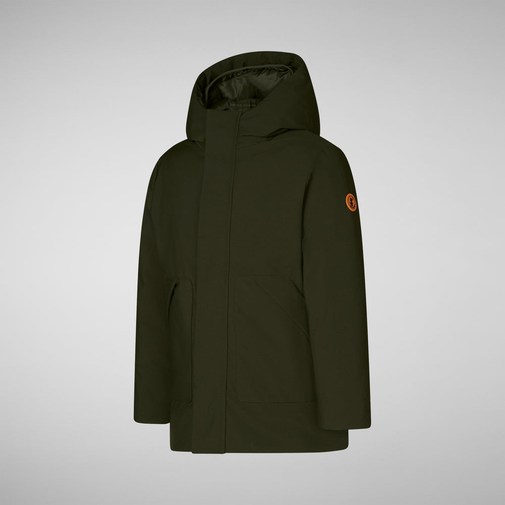 Save the duck PARKA CON CAPPUCCIO BAMBINO ALBI VERDE Saldi