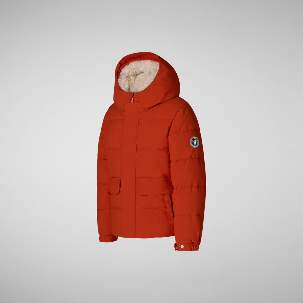 Save the duck PARKA CON CAPPUCCIO BAMBINO KLAUS ARANCIONE Saldi Di Fabbrica