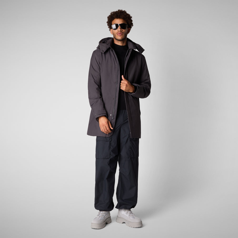 Save the duck PIUMINO ANIMAL FREE UOMO SAM CHARCOAL GREY Nuova