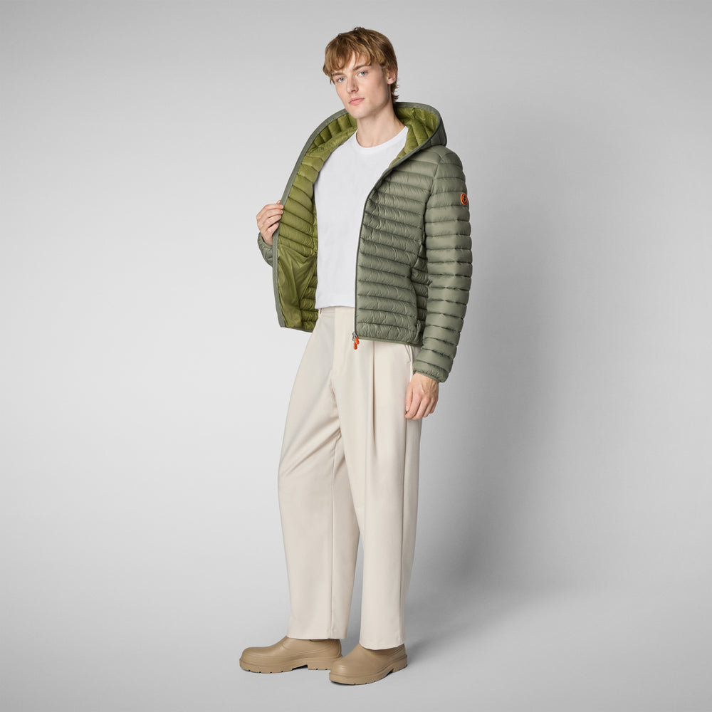 Save the duck PIUMINO ANIMAL FREE CON CAPPUCCIO UOMO DONALD VERDE PALUDE 2025