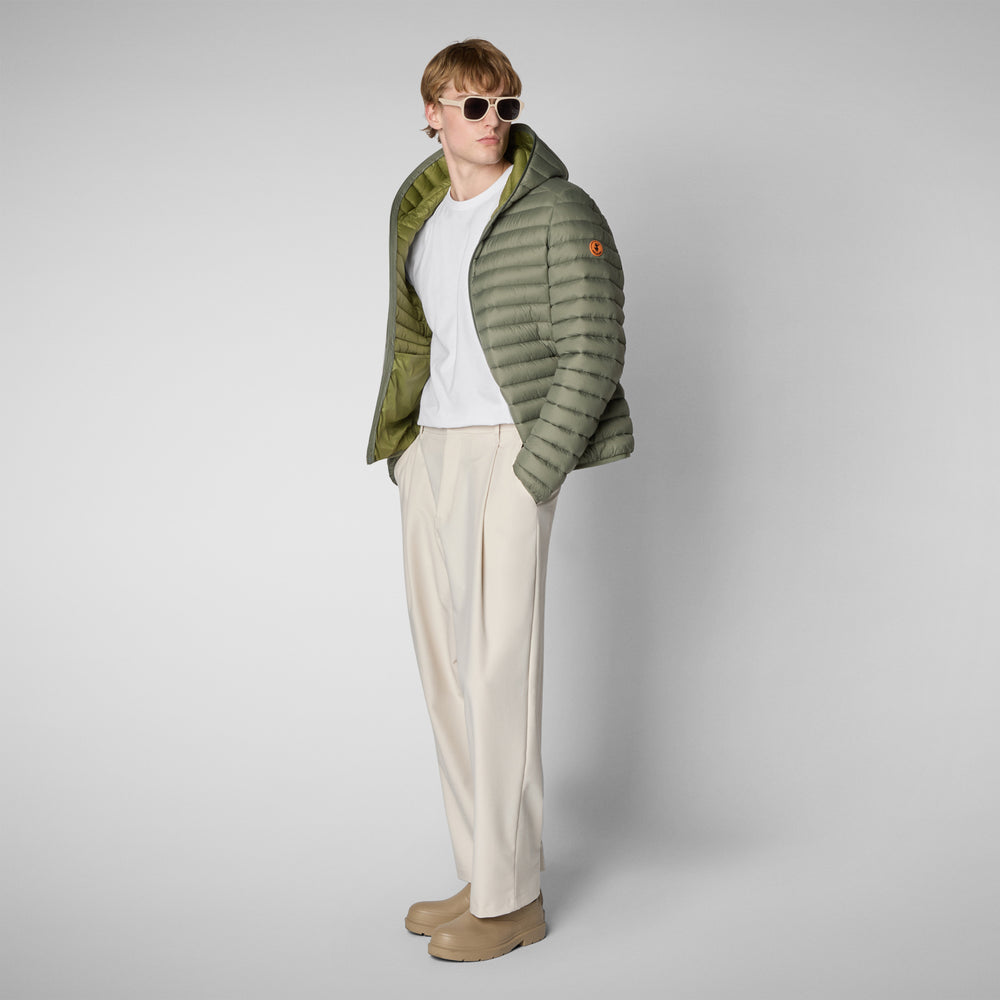 Save the duck PIUMINO ANIMAL FREE CON CAPPUCCIO UOMO DONALD VERDE PALUDE 2025