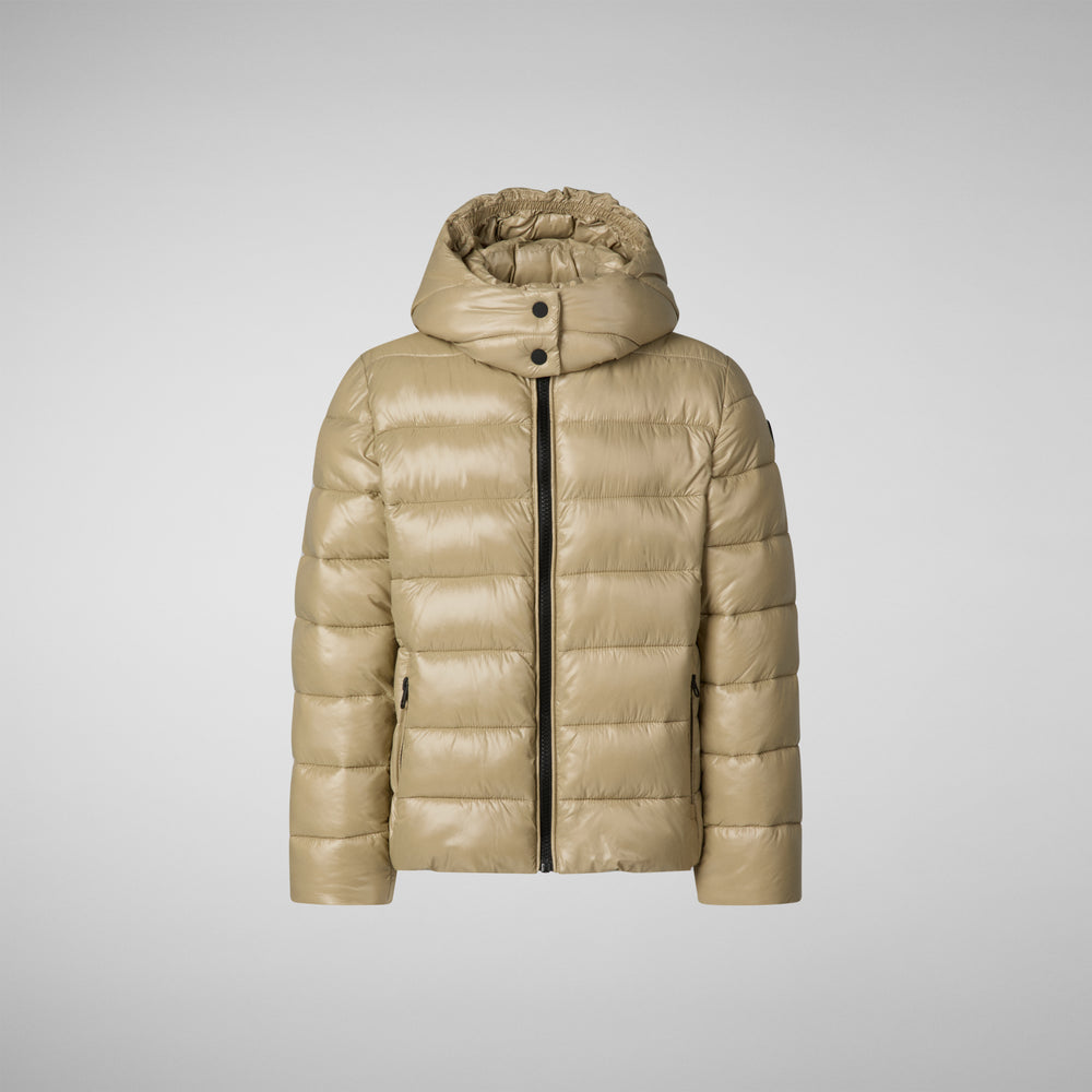Save the duck PIUMINO ANIMAL FREE BAMBINA EVADINE BEIGE Qualità Garantita
