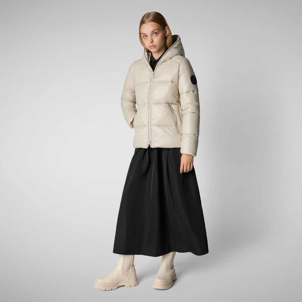 Save the duck PIUMINO ANIMAL FREE CON CAPPUCCIO DONNA LOIS RAINY BEIGE Shopping Online