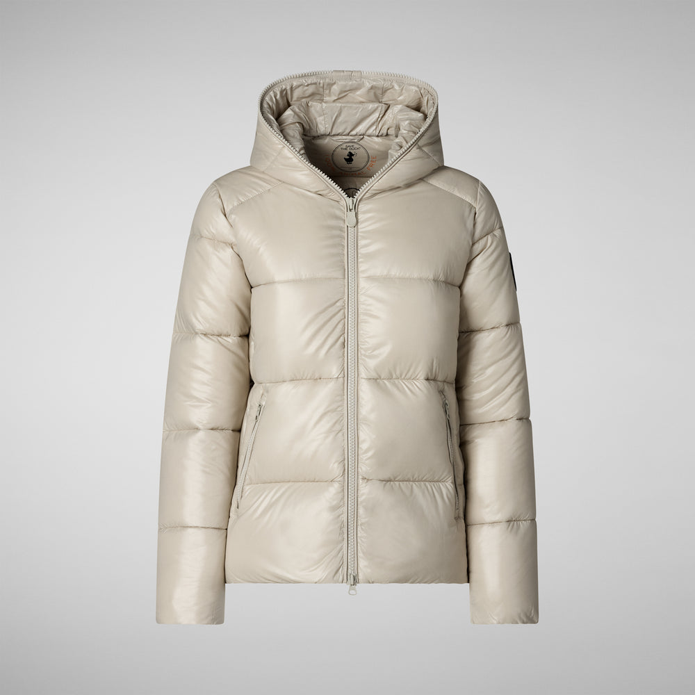 Save the duck PIUMINO ANIMAL FREE CON CAPPUCCIO DONNA LOIS RAINY BEIGE Shopping Online